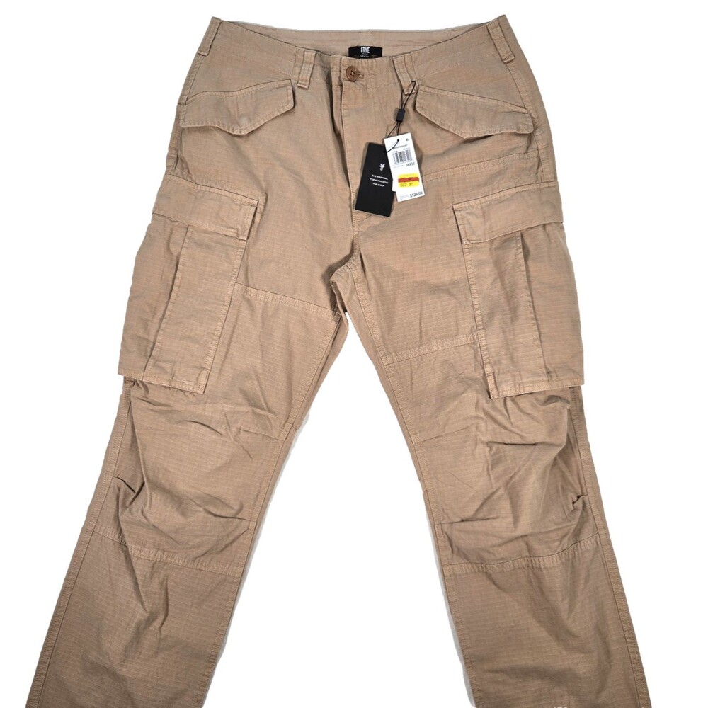 Frye Men's 100 % Cotton Essential Six-Pocket Cargo Tan 34x32 New NWT